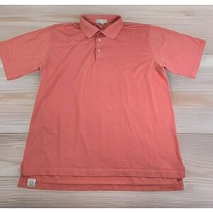 Peter Millar Sunrise Piqué Polo Men's‎ Large Clay Rose 100% Cotton Made in Korea